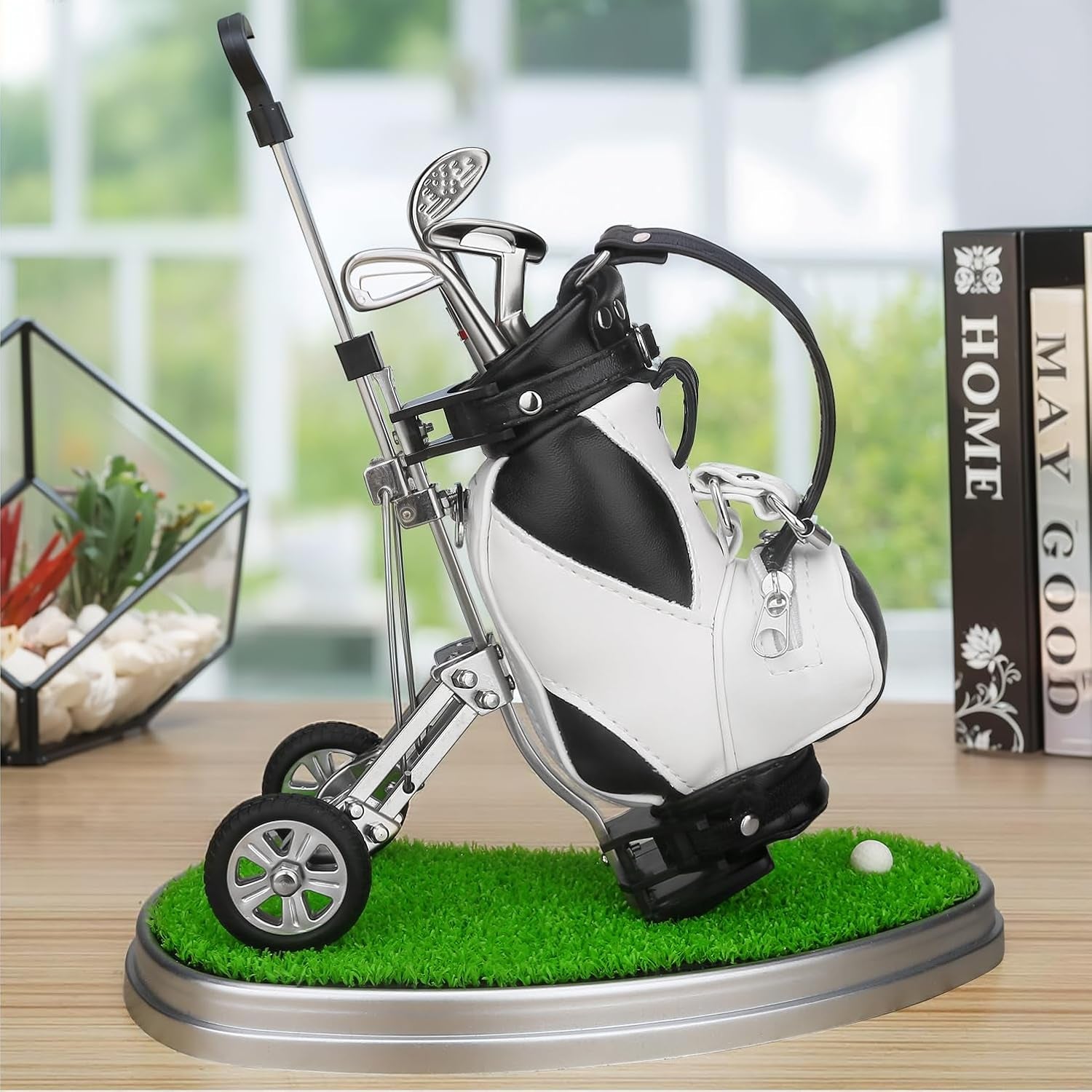 Golf Gifts for Men Golf Pen Holder Stocking Stuffers for Golfers Funny Gifts Unique Office Supplies Desk Decor, Gift for Birthday Christmas Golf Tournament for Boss Dad Husband Golf Lovers