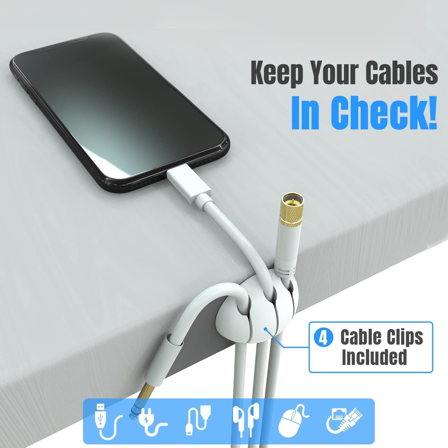 Large Cable Management Box, Cord Organizer to Hide Power Strip, Extension Cord, Surge Protector | Cord Hider Safe Box for Desk Organizers, Gaming PC, Computer, TV | White, Black Edition by ®