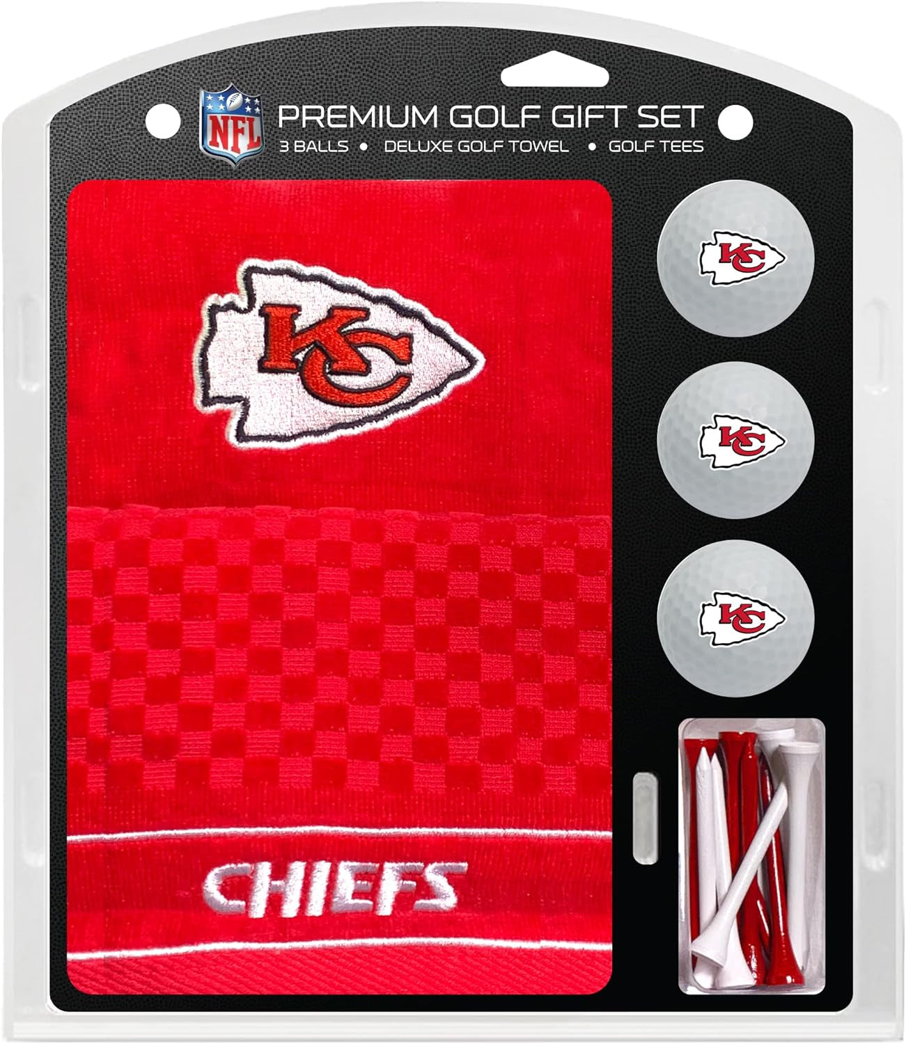 Premium NFL Gift Set: Embroidered Deluxe Towel, 3 Balls, 14 Tees (2-3/4" Reg.)