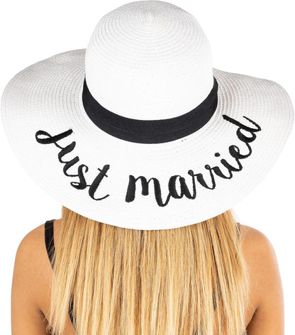 Bridal Hat for Bachelorette Party Wedding Honeymoon and Beach UPF 50