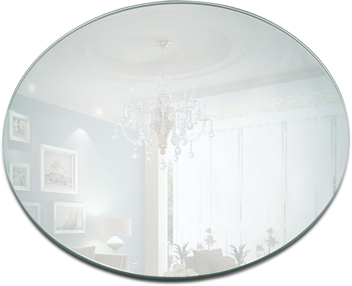 12 Inch round Mirror Plate, Set of 12-1.5Mm Thick Glass Plate Mirror Tiles W/Smooth Edges - Perfect Candle Wedding Centerpiece Table Decorations, Home Accent Wall Decor, & More - PARNOO