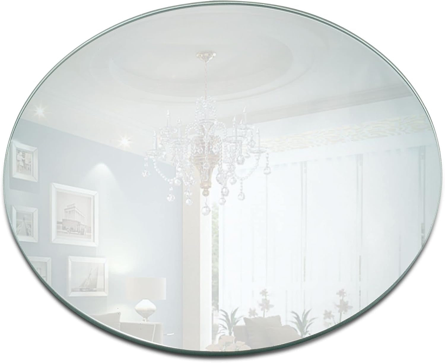 12 Inch round Mirror Plate, Set of 12-1.5Mm Thick Glass Plate Mirror Tiles W/Smooth Edges - Perfect Candle Wedding Centerpiece Table Decorations, Home Accent Wall Decor, & More - PARNOO