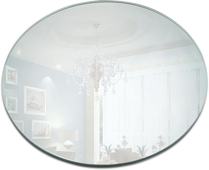 12 Inch round Mirror Plate, Set of 12-1.5Mm Thick Glass Plate Mirror Tiles W/Smooth Edges - Perfect Candle Wedding Centerpiece Table Decorations, Home Accent Wall Decor, & More - PARNOO