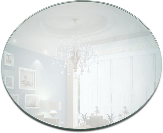 12 Inch round Mirror Plate, Set of 12-1.5Mm Thick Glass Plate Mirror Tiles W/Smooth Edges - Perfect Candle Wedding Centerpiece Table Decorations, Home Accent Wall Decor, & More - PARNOO
