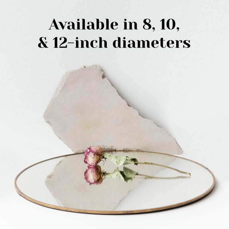 12 Inch round Mirror Plate, Set of 12-1.5Mm Thick Glass Plate Mirror Tiles W/Smooth Edges - Perfect Candle Wedding Centerpiece Table Decorations, Home Accent Wall Decor, & More - PARNOO