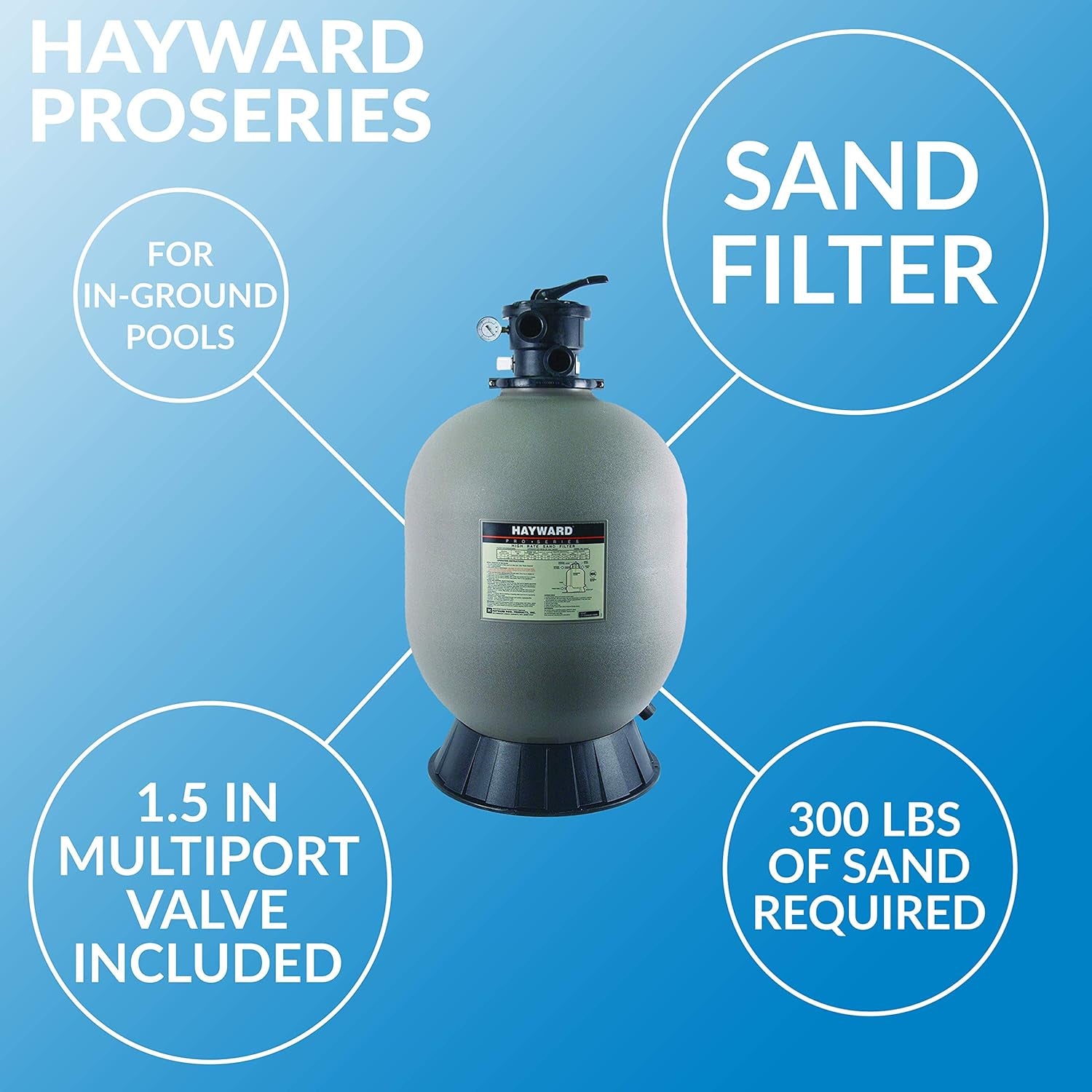 W3S244T Proseries Sand Filter, 24-Inch, Top-Mount