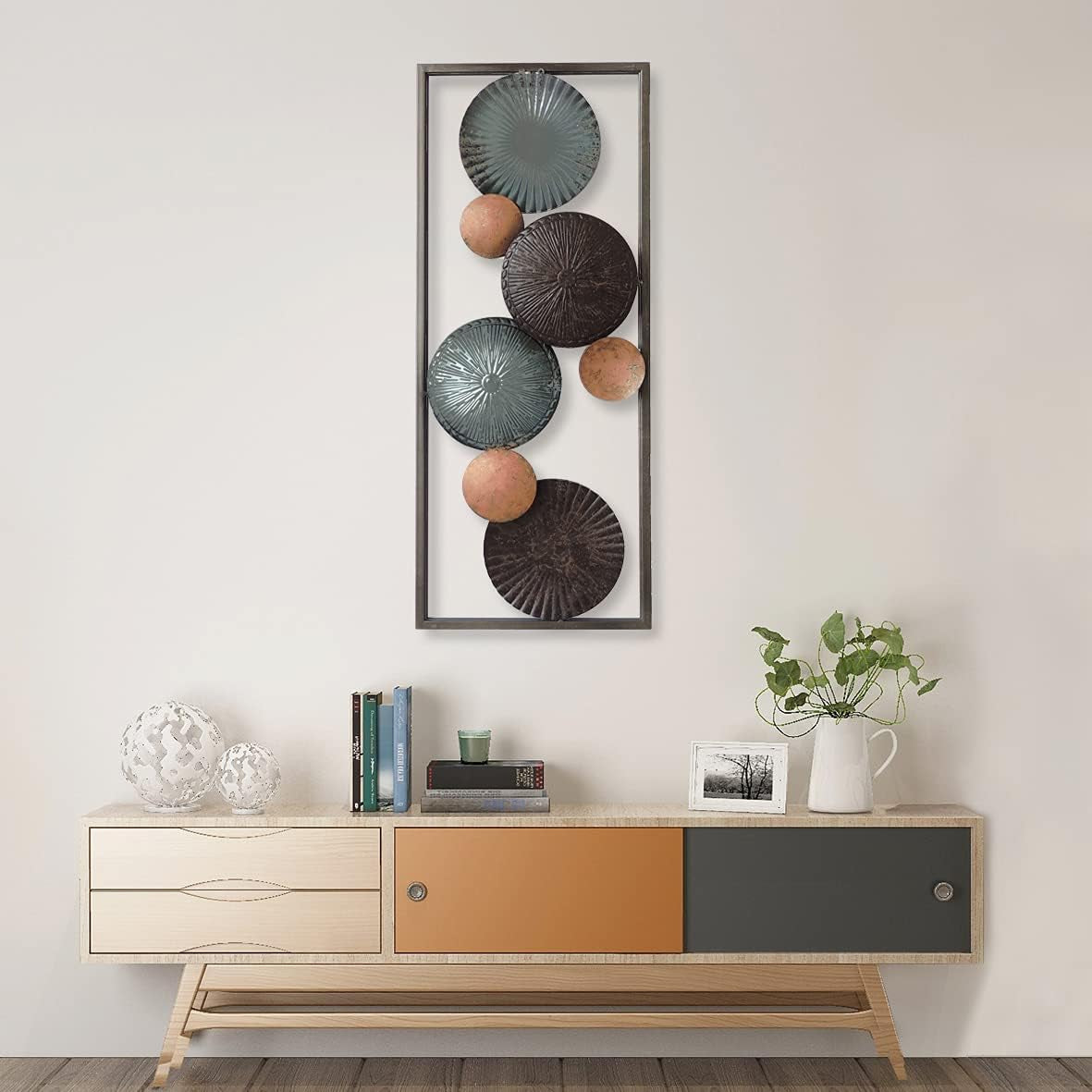 New Modern Chic Aluminum/Metal Wall Decor Frame 12"X30" (Hollow Flowers Mirrors)