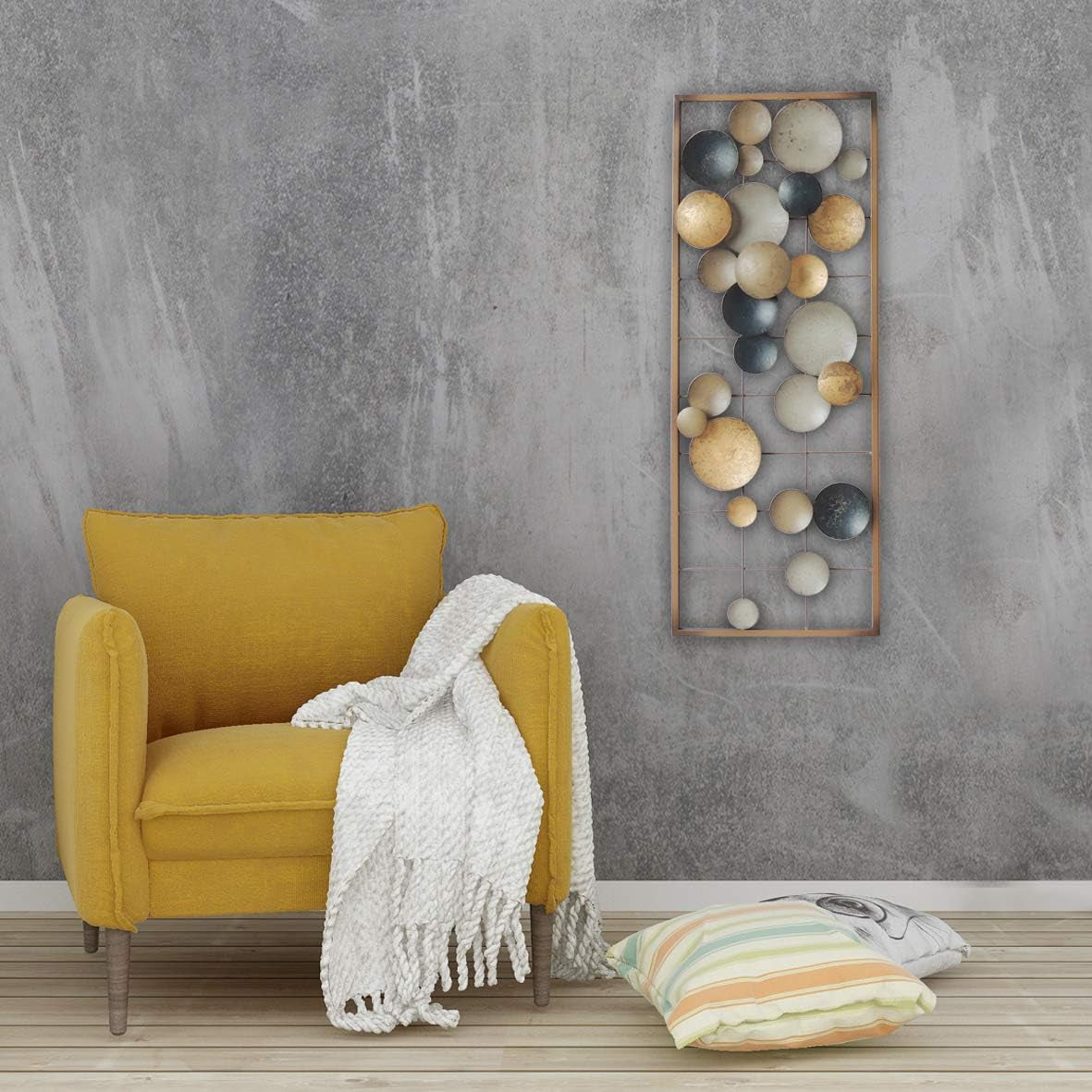 New Modern Chic Aluminum/Metal Wall Decor Frame 12"X30" (Hollow Flowers Mirrors)