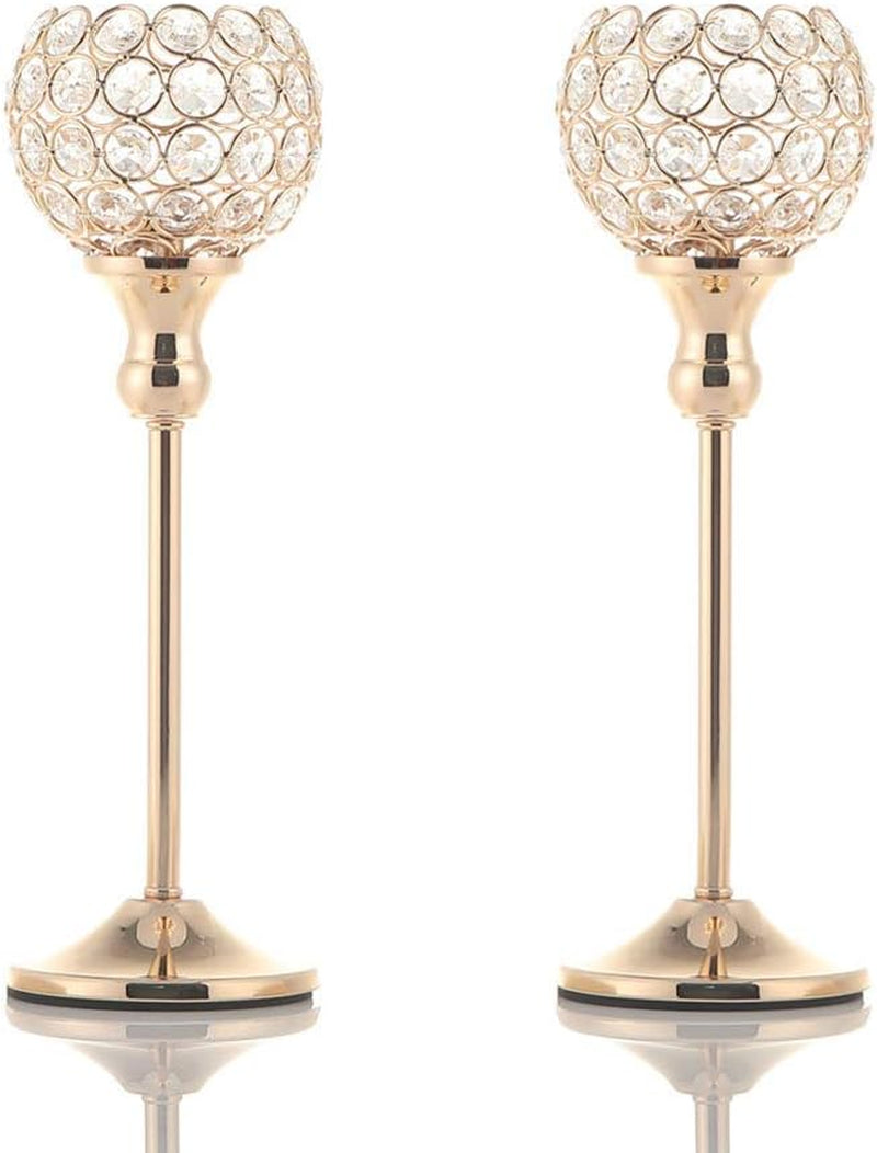 8Packs Candle Holders Bulk Silver Centerpiece Table Decorations,Metal Crystal Candlestick Holders for Wedding Table Party Church Modern Decorative