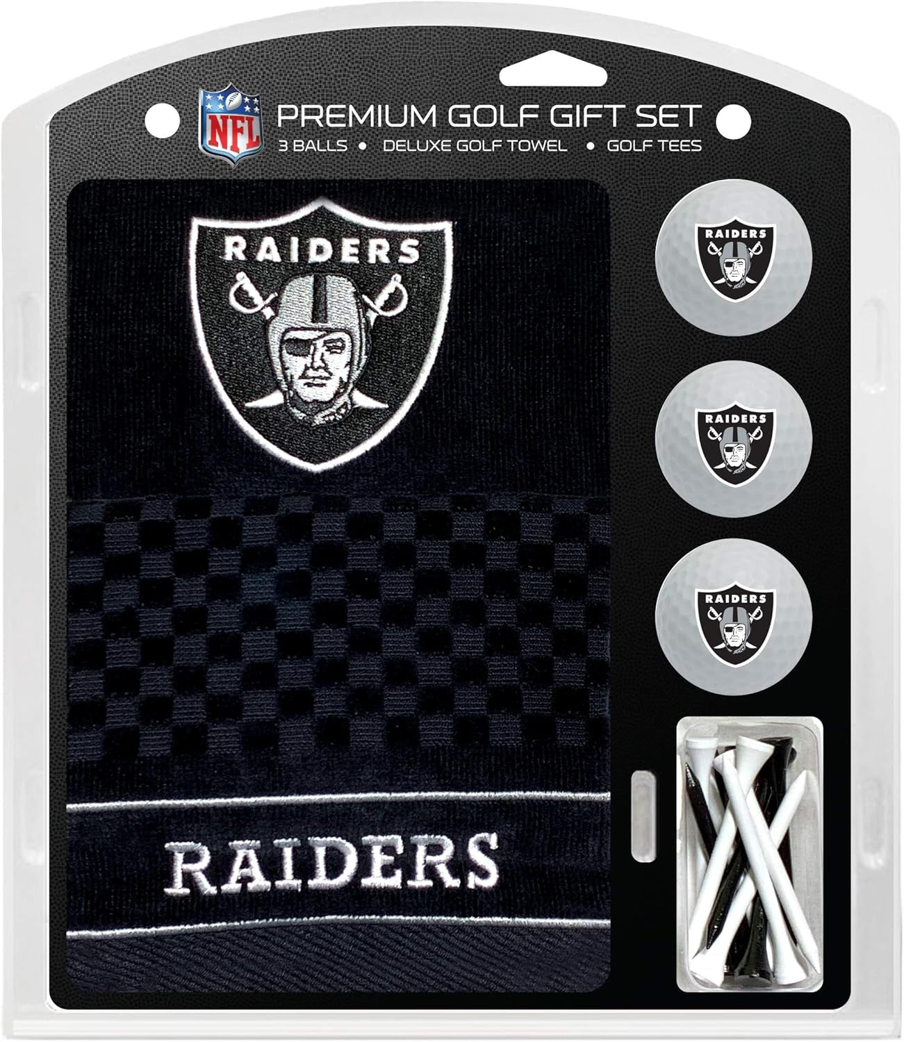Premium NFL Gift Set: Embroidered Deluxe Towel, 3 Balls, 14 Tees (2-3/4" Reg.)