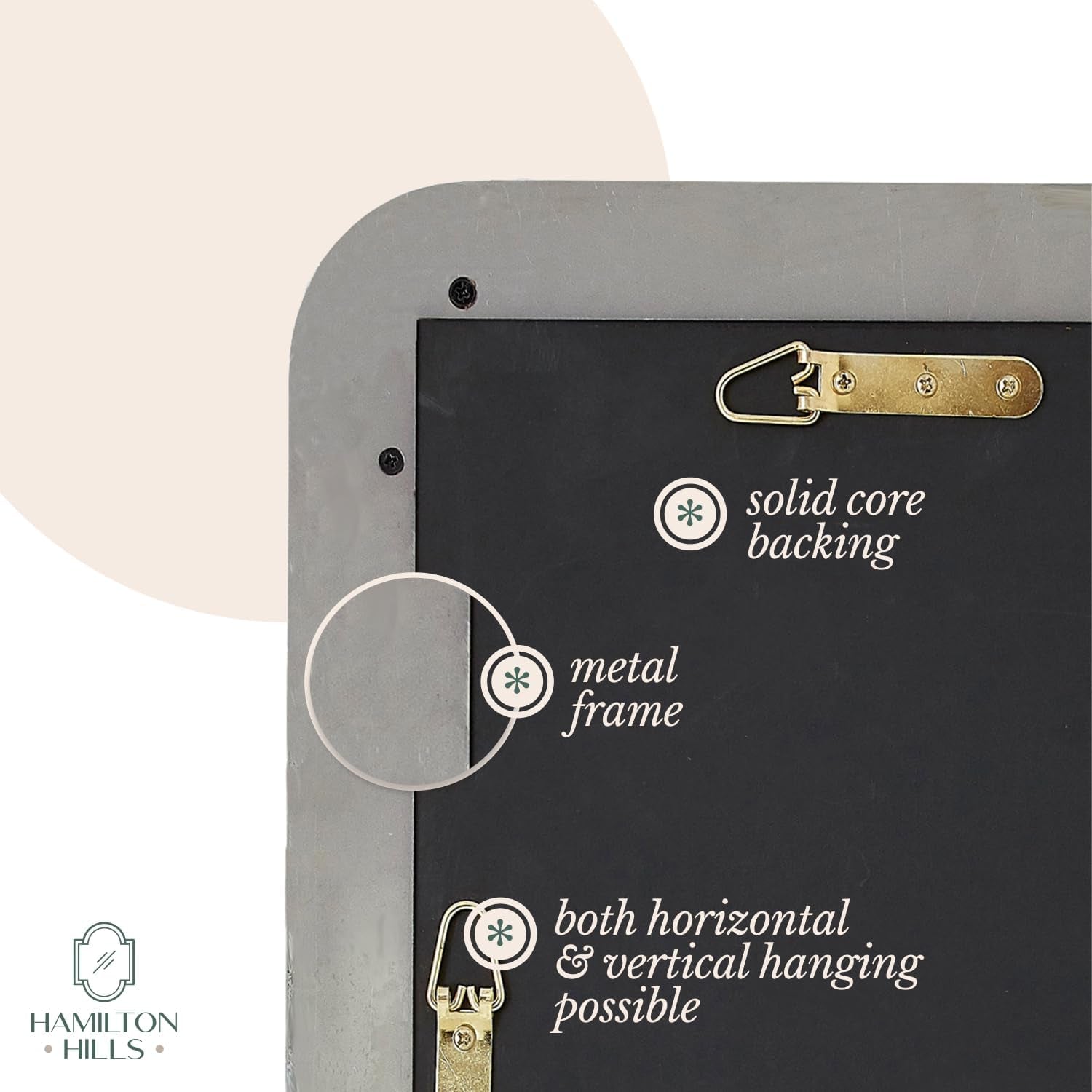 22X30 Inch Metal Bronze Frame Mirror for Bathroom | Brushed Rectangular Rounded Corner Vanity | 2" Deep Set Design Large Wall Mirrors Decorative | Hangs Horizontal and Vertical