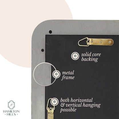 22X30 Inch Metal Bronze Frame Mirror for Bathroom | Brushed Rectangular Rounded Corner Vanity | 2" Deep Set Design Large Wall Mirrors Decorative | Hangs Horizontal and Vertical