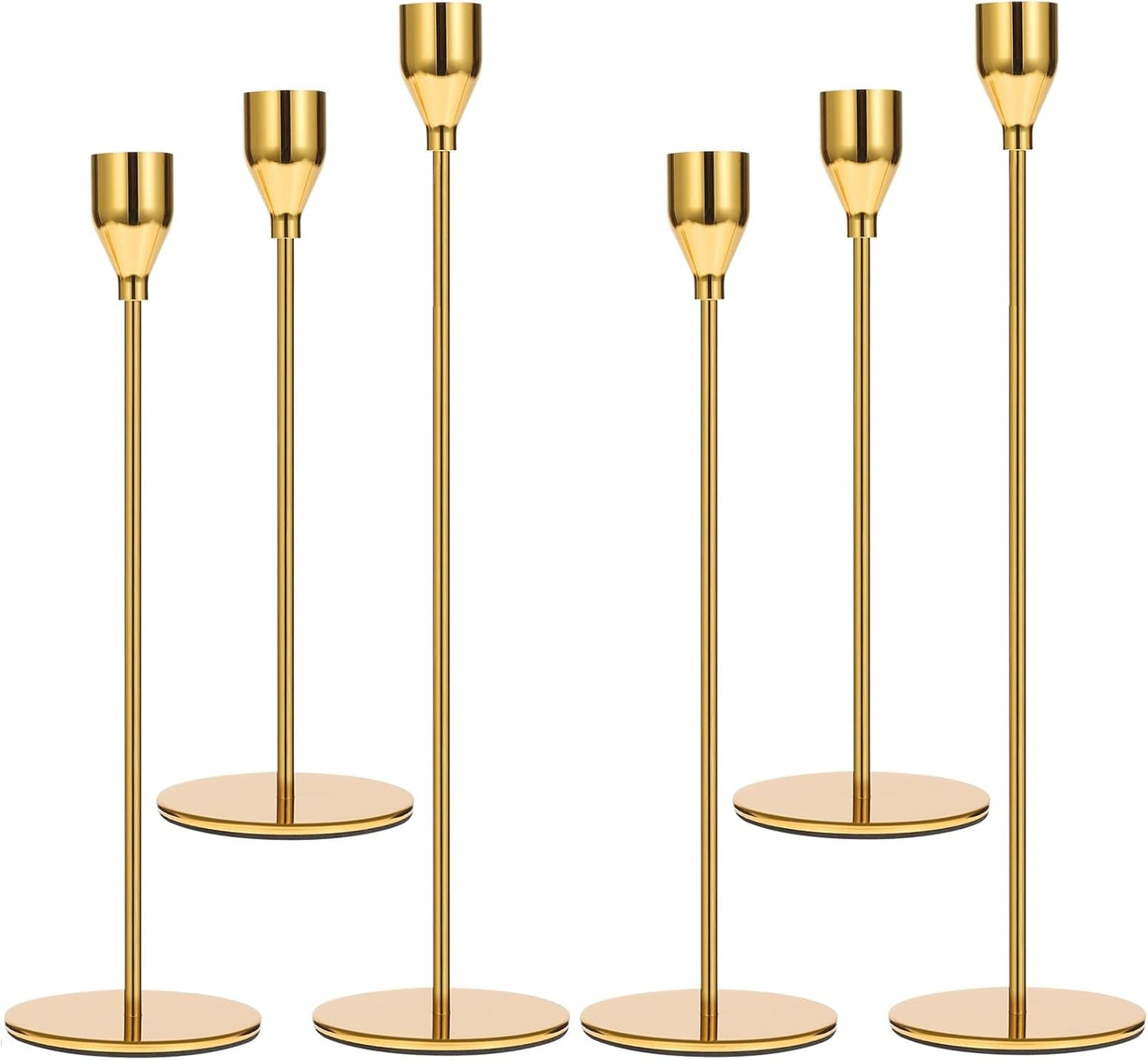 Set of 3 Black Candlestick Holders - Decorative Taper Candle Holders for Home Decor, Wedding, Dining, Party, Anniversary