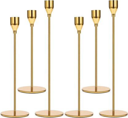 Set of 3 Black Candlestick Holders - Decorative Taper Candle Holders for Home Decor, Wedding, Dining, Party, Anniversary