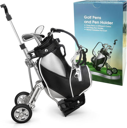 Golf Gifts for Men Golf Pen Holder Stocking Stuffers for Golfers Funny Gifts Unique Office Supplies Desk Decor, Gift for Birthday Christmas Golf Tournament for Boss Dad Husband Golf Lovers