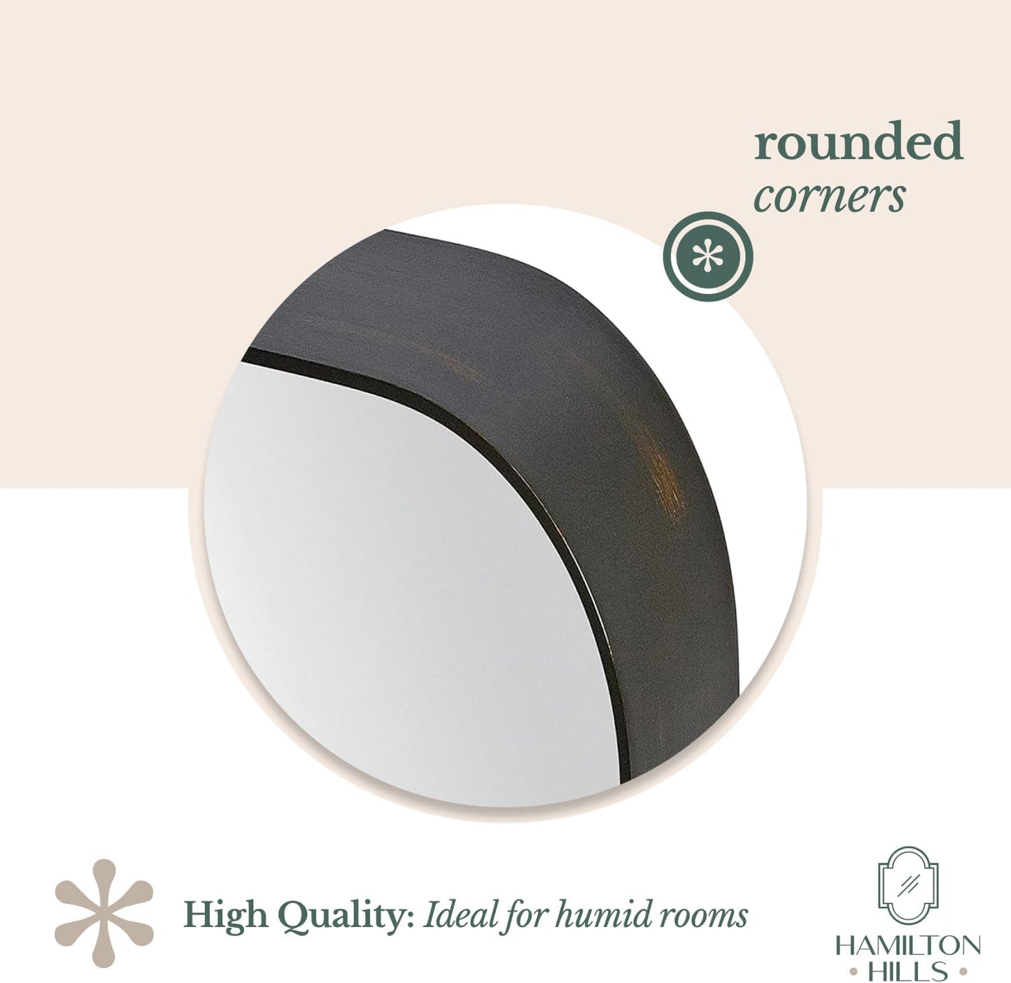 22X30 Inch Metal Bronze Frame Mirror for Bathroom | Brushed Rectangular Rounded Corner Vanity | 2" Deep Set Design Large Wall Mirrors Decorative | Hangs Horizontal and Vertical