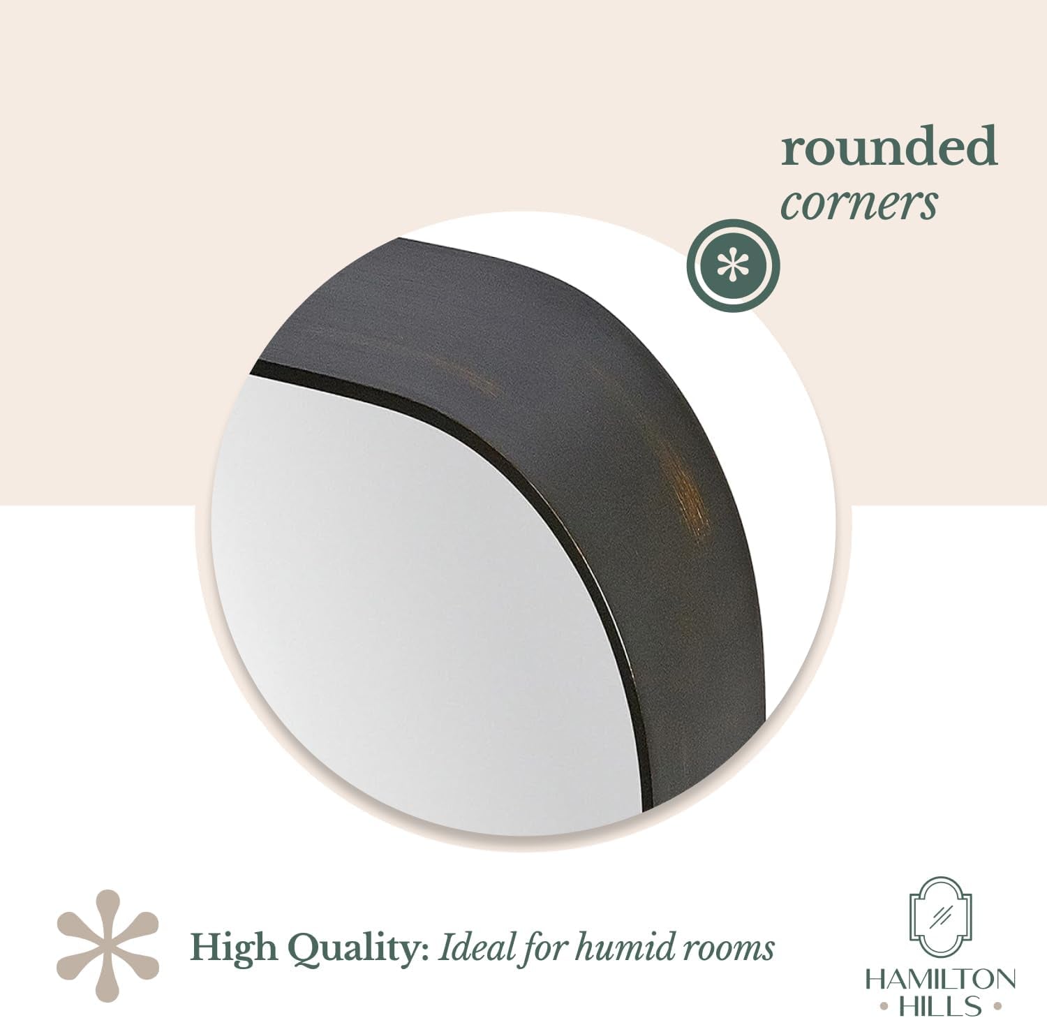 22X30 Inch Metal Bronze Frame Mirror for Bathroom | Brushed Rectangular Rounded Corner Vanity | 2" Deep Set Design Large Wall Mirrors Decorative | Hangs Horizontal and Vertical