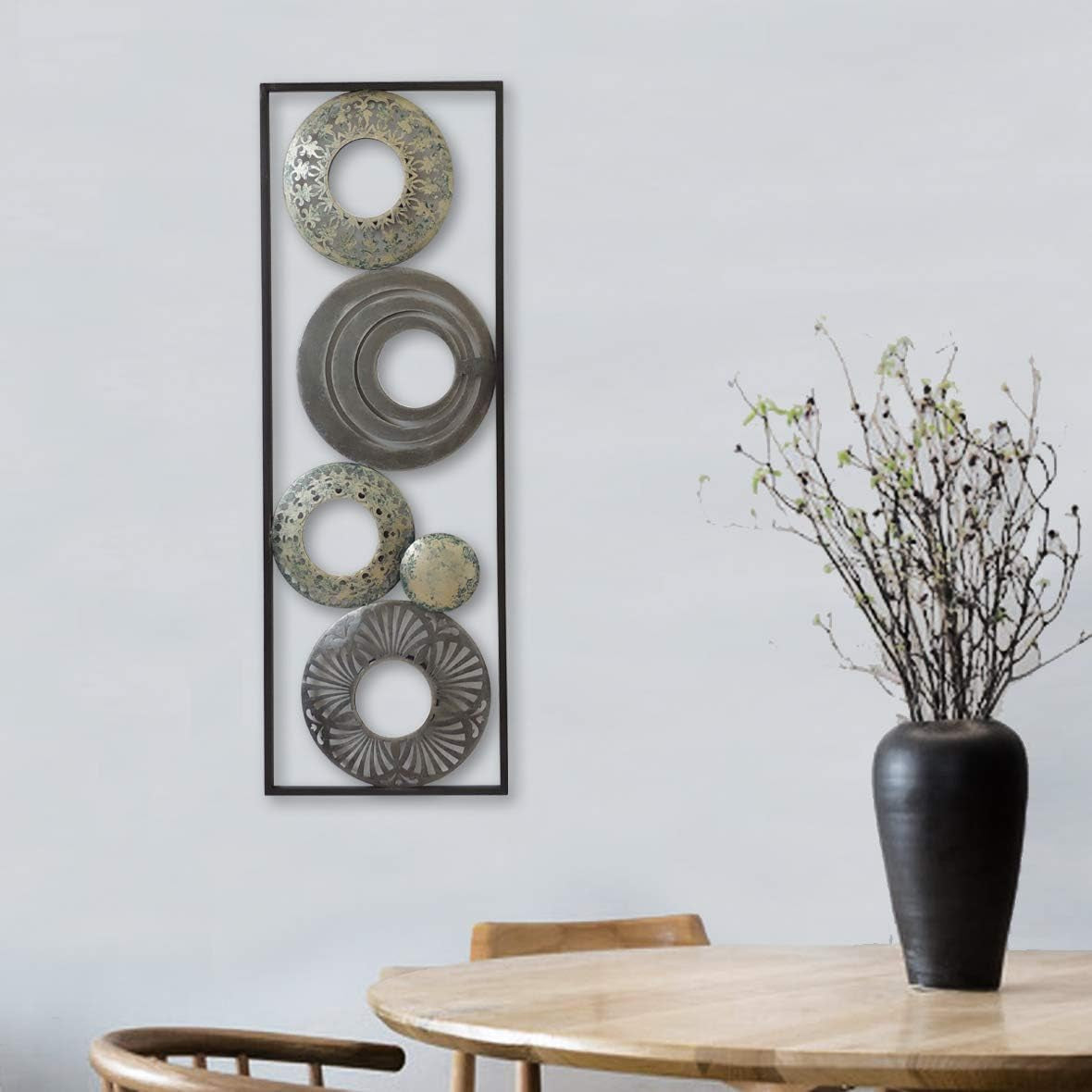 New Modern Chic Aluminum/Metal Wall Decor Frame 12"X30" (Hollow Flowers Mirrors)