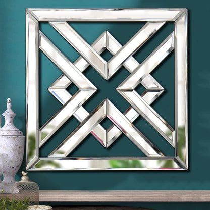 Decor Mirror Size 12X12 Inches Square Mirrored Silver Wall Decorative Mirror with Beveled Edge Modern Fashionable Wall-Mounted Mirrors