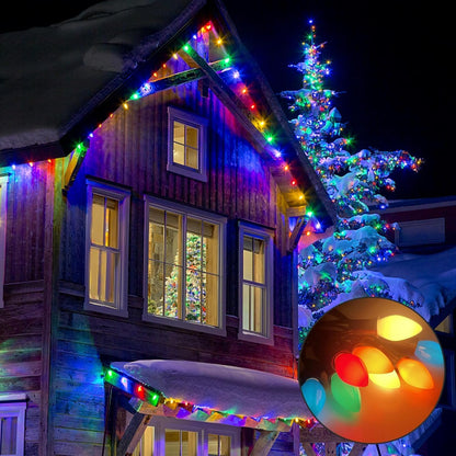 25 Pack C7 Multicolor Christmas Replacement Bulbs, Vintage Multicolor Ceramic Light Bulbs for C7 Christmas String Lights, E12/C7 Candelabra Base, 5 Watt