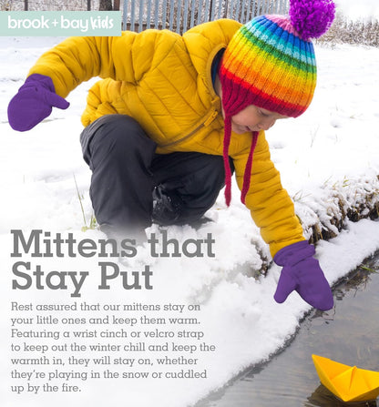 Toddler Hat & Glove Set - Baby Fleece Winter Hat and Mittens for Infant Kids