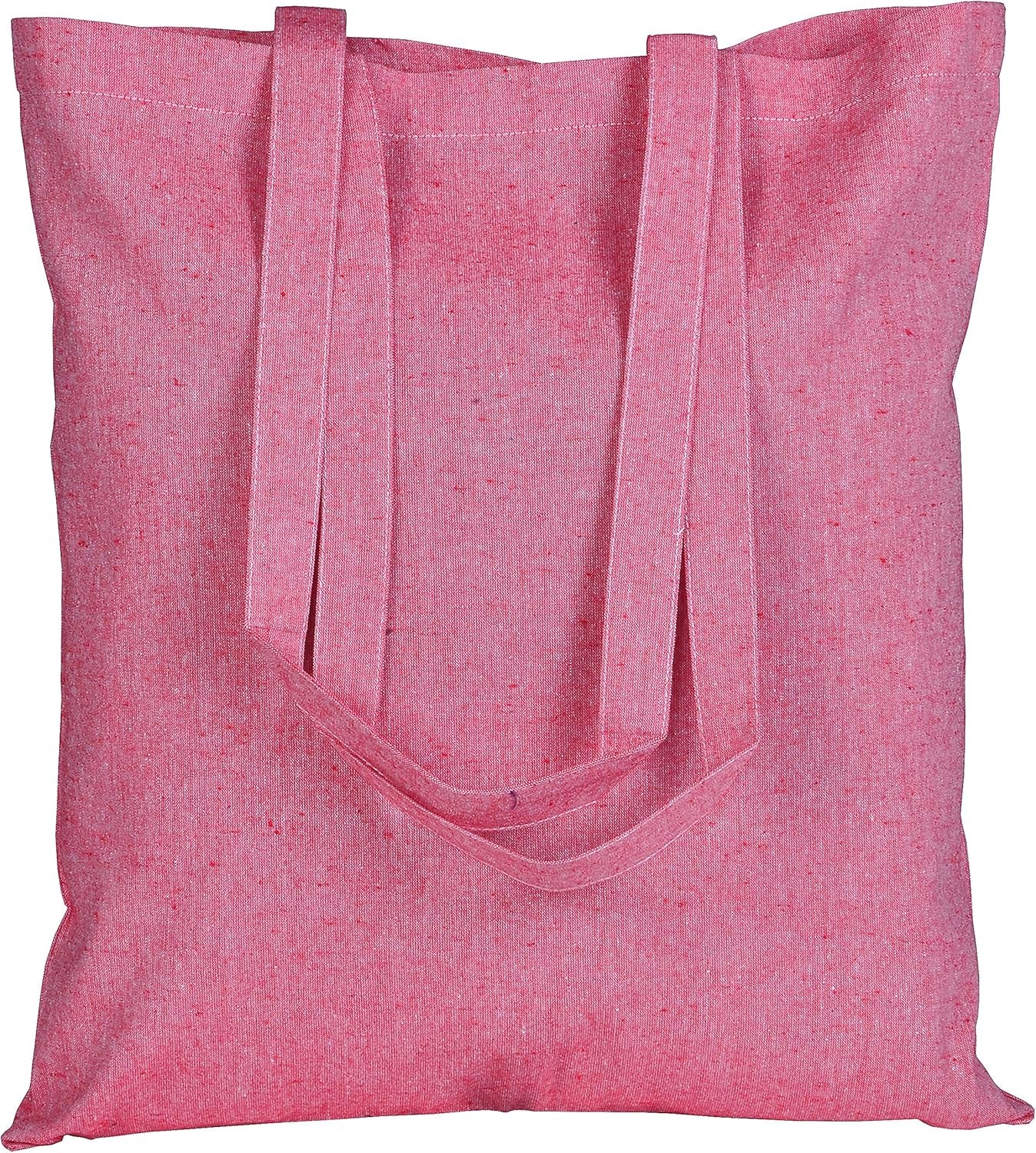 15 X 16 Inch with Long Handle ASSORTED COLORS 5.5 Oz 100% Cotton Canvas Tote Bags Ecofriendly Super Strong Great Choice for Schools Promotion MADE in INDIA (5 Pack)]