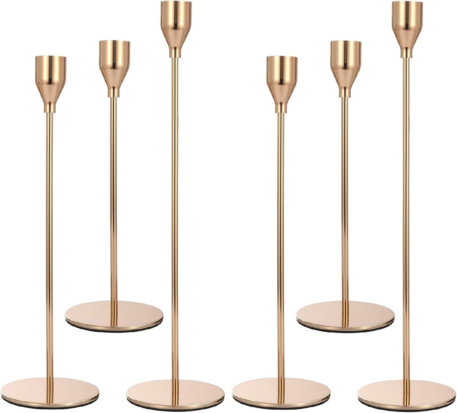 Set of 3 Black Candlestick Holders - Decorative Taper Candle Holders for Home Decor, Wedding, Dining, Party, Anniversary